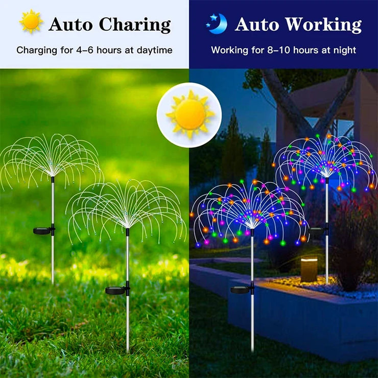 Waterproof Solar Garden Fireworks Lamp