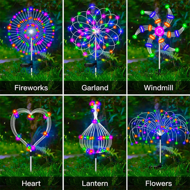 Waterproof Solar Garden Fireworks Lamp